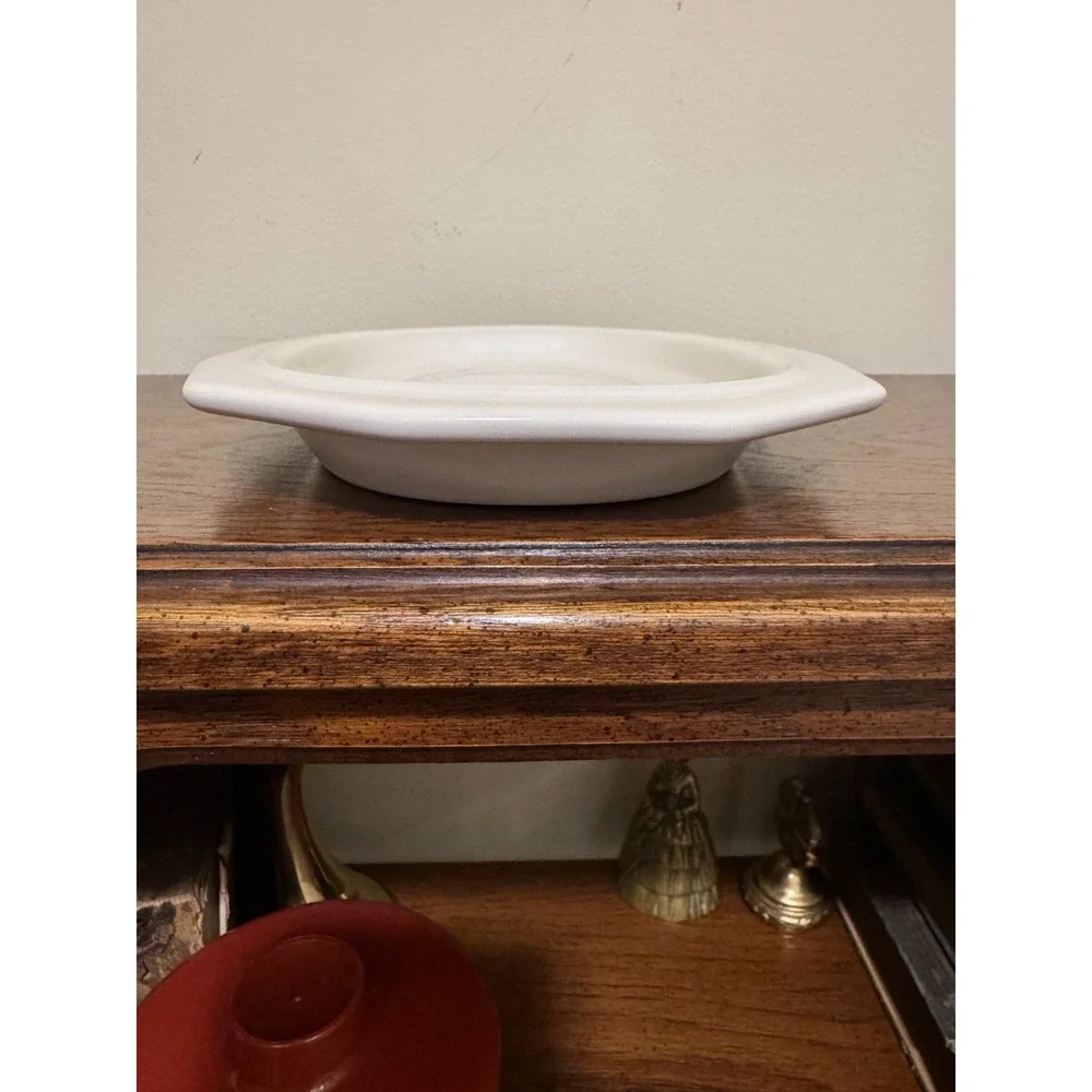 Vtg Pfaltzgraff Heritage White Stoneware Gravy Boat w/Underplate USA MINT
